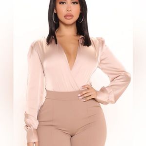 Fashion nova satin bodysuit